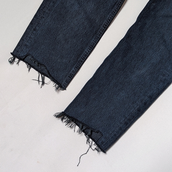AGOLDE Riley Jeans High Rise Straight Raw Hem Parish Black 25  Aritzia - Picture 9 of 14